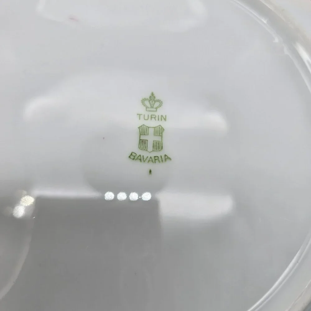 Vintage Turin Bavaria Lunch Plates White With Gold Trim 8.75